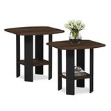 Furinno Simple Design 2-Pack End bijzettafel, Columbia Walnoot/Zwart