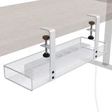 KD Essentials – Kabelhouder voor op het bureau, wit | M, gaasontwerp, kabelorganizer/kabelmanagement