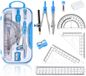 OEM Bol Geometrie Kompas Kit - Wiskunde set - Studenten benodigdheden - 10 stuks - Blauw