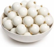 Decoris Kerstballen - 24 stuks - Wol Wit - 10 cm Diameter - Glas