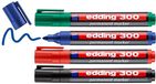 edding 300 permanent marker - zwart, rood, blauw, groen - 4 stiften - ronde punt 1,5-3 mm - water en wrijfvast