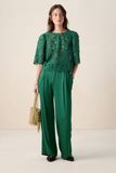 Sissy-Boy Groene High Waist Wide Leg Broek