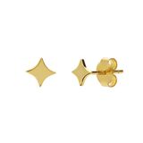 Lucardi Dames Zilveren goldplated oorknoppen voor dames - Oorbellen - 925 Zilver - Goudkleurig