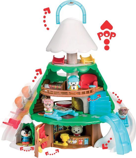 Klorofil De Winterboom Speelset - Interactief Kinderspeelgoed met IJsbeer Figuur - 11-Delig