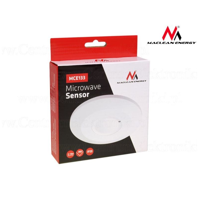 Maclean Energy MCE133 LED Plafond Magnetron Bewegingssensor - Wit