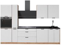 Vicco Complete keukeneenheid Fame-Line, Wit Landhuis/Goudkleurig Eiken, 310 cm, WB Antraciet