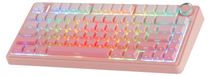 AULA-Verlag AULA F75 Draadloos mechanisch gaming toetsenbord met RGB LED-verlichting - QWERTY US - 2,4 GHz/USB-C/Bluetooth voor Windows/Mac, gradiënt roze met zijkantgravure van kersenbloesems