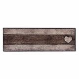 Zachte Astra Fluffy Reinigingsmat Zacht - Puur & Zacht - Houten Hart Zandbruin 50 x 150cm - Wasbaar Keukentapijt Voor Binnen - Duurzame Deurmat - Tapijt