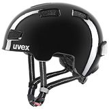 uvex hlmt 4 reflexx - lichte fietshelm voor kinderen - individueel passysteem - incl. led-licht - black - 51-55 cm