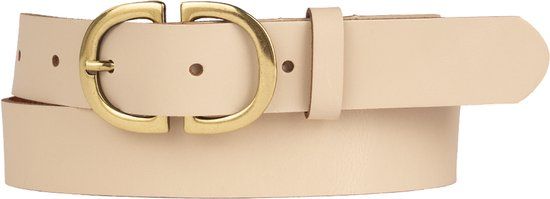 Petrol industries Plus Size Van Zon Mode Riem 30656 Vrouwen Leer Basic Goudkleurig Klassieke gesp Broekriem
