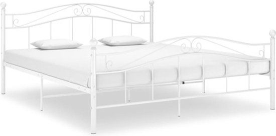 vidaXL Bedframe metaal wit 140x200 cm