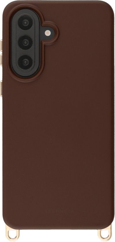 Selencia Rivièra MagSafe Backcover met afneembare haakjes voor de Samsung Galaxy A57 (5G) - Choco Brown