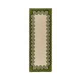 Flair Rugs laagpolig wollen vloerkleed 230x80 cm - olijfgroen