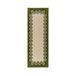 Flair Rugs laagpolig wollen vloerkleed 230x80 cm - olijfgroen