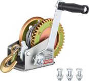 VEVOR Handlier met Een Hefvermogen van 726 kg, Handmatige Lier met 10 m Staalkabel, 4:1 Bootlier met Tweeweg Ratelhandslinger en Lasthaak, Gecoate Handlier voor Boten, Trailers en Vrachtwagens