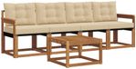 vidaXL Bank loungeset 5-delig Natuurlijk en Beige