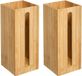 Bamboe toiletrolhouder set van 2 - bruin - 3 rollen - 36 cm