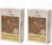 Anna's Collection 6x Draadverlichting - 100 LED Lichtjes - Warm Wit - 500 cm - Lichtsnoer - Batterij