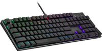 Cooler Master SK652 Mechanisch toetsenbord AZERTY FR, standaardformaat, zwevende toetsen met laag profiel, rode schakelaars, RGB-achtergrondverlichting per toets, bedraad (USB Type-A), compatibel met pc en MacOS - metaalgrijs