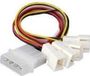 Akasa Y-kabel PC-ventilator [4x PC-ventilator stekker 3-polig - 1x IDE-stroomstekker 4-polig] 15.00 cm Zwart, Rood, Geel
