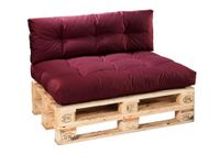 Traumnacht Outdoor Palletkussens, 2-delige Set, Zit- en Rugkussen, Bordeauxrood, Weerbestendig en Comfortabel