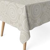 MARTINA HOME Tafelkleed van hars, mandala, beige, 240 x 140 cm