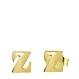 Lucardi Dames Plated oorbellen letter - Oorbellen - Cadeau - Staal - Goudkleurig