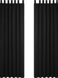 Deconovo Rideaux occultants, rideaux opaques avec passants, rideaux thermiques pour chambres, protection contre le froid, 290 x 140 cm (hauteur x largeur), noir, set de 2