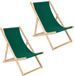 Sonstige Lot de 2 chaises longues pliantes vertes en bois