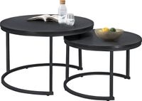 en.casa Salontafel Christchurch rond set van 2 zwart