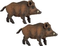 Papo Set de 2x pièces figurine en plastique sanglier 9,5 cm