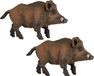 Papo Set de 2x pièces figurine en plastique sanglier 9,5 cm