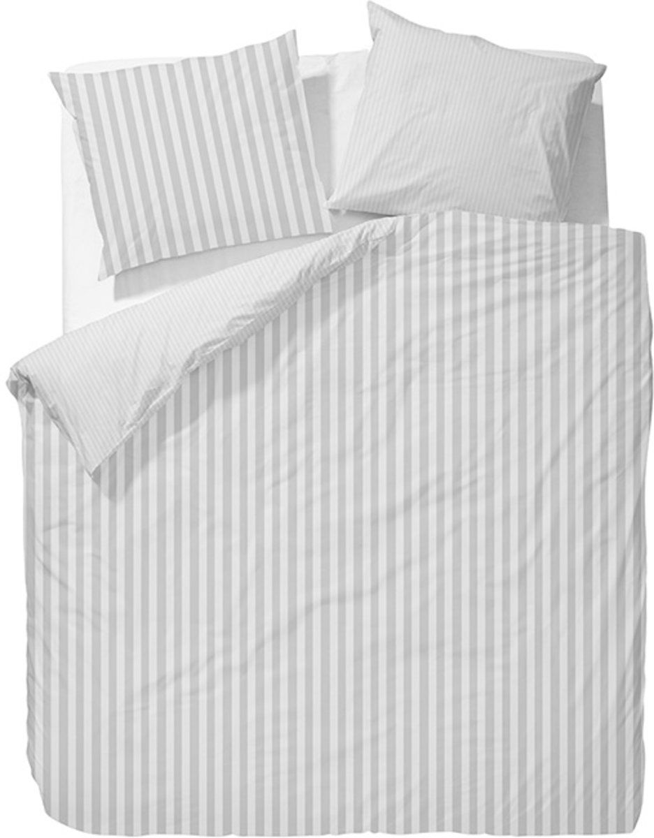 Marc O'Polo Classic Stripe Dekbedovertrek - 150x210 + 50x60 cm - Silver
