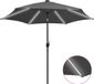 vidaXL Parasol met LED-verlichting en aluminium paal 300 cm antraciet