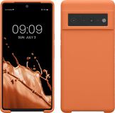kwmobile telefoonhoesje geschikt voor Google Pixel 6 Pro - Hoesje met siliconen coating - Smartphone case in warme abrikoos