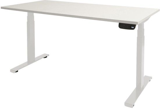Schaffenburg Zit Sta Bureau - T-poot Elek 180x90 krijtwit -wit frame