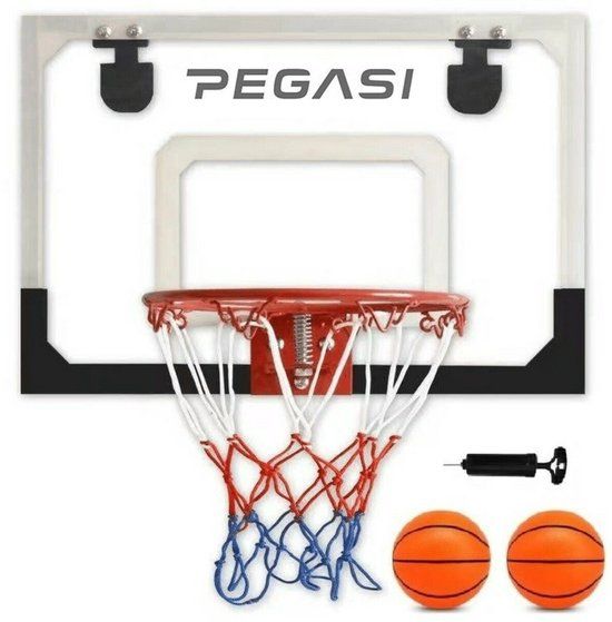 PEGASI Mini Basketbalbord Deur Set - 45x30cm - Inclusief Bal en Pomp