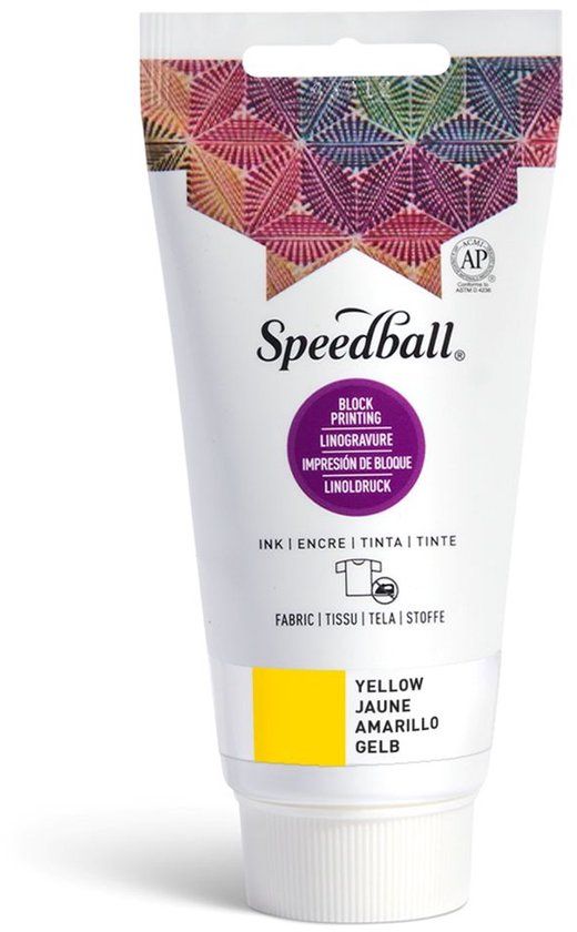 Speedball Fabric block printing ink yellow - 75 ml