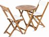 Fieldmann Set meubles de balcon, CAROL FDZN 4003-T, table en acacia (60 cm), 2 chaises pliantes, coussins en polyester crème