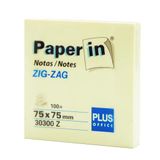 Plus Office Zelfklevende notitieblok, geel in zigzagformaat, 12 stuks