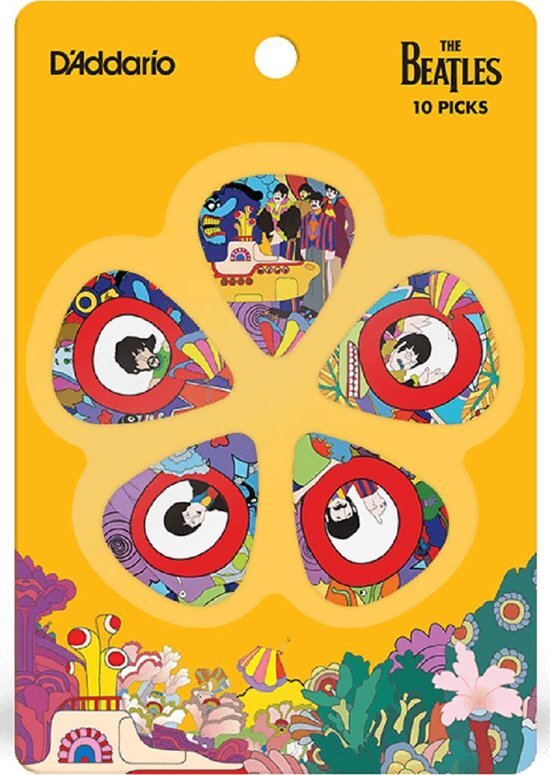D&#39;Addario The Beatles Yellow Submarine 50TH Anniversery Plectrum 10-pack Heavy 0.85 mm