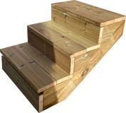Vinuovo BERLIN Houten Buitentrap - 3 Gesloten Treden 54 cm Hoog - 60 cm Breed