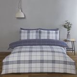 Rapport Home Harris Dekbedovertrek Tweepersoons Denim Blauw Geruit Microvezel 200x200 cm