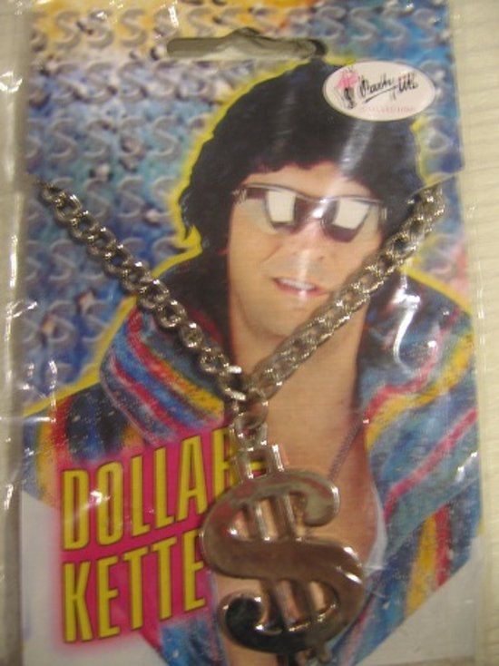 Party lits Panda Party lits ketting - dollar teken - zilverkleurig