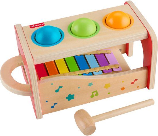Fisher-Price Houten Xylofoon Speelgoed met Hamerbank voor Kinderen