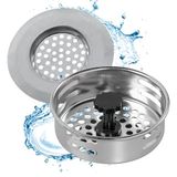 PARENCE.- Set van 2 roestvrijstalen spoelbakken - Afmetingen: 8,2 x 7 x 3 cm - 2-delige gootsteenafvoeren - Beschermt en filtert keuken- en badkamerafval