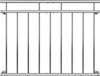 Monzana Franse Balkonreling – Staal 90x128cm 7 Spijlen - Zilver