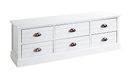 HAKU Ladekast wit, Massief hout, MDF - Maat: B 115 cm x H 40 cm x D 30 cm, Stijl: Kustmeubilair