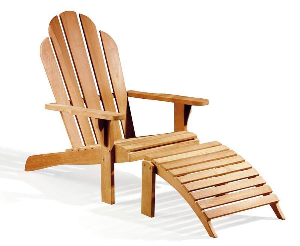 Teakea Adirondack Loungestoel met voetenbank