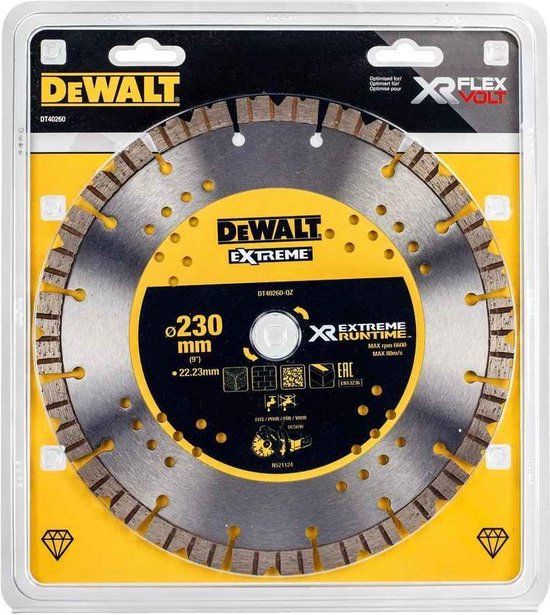 DeWalt DT40260 XR Extreme Diamantdoorslijpschijf - 230 x 22,23 x 2,3mm - beton - steen
